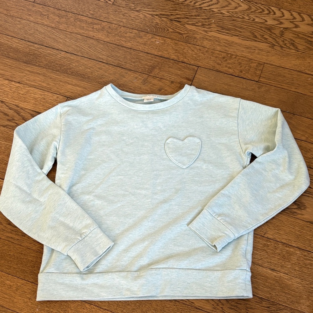 Crewcuts Light mint green Kids Sweatshirt with Heart Patch